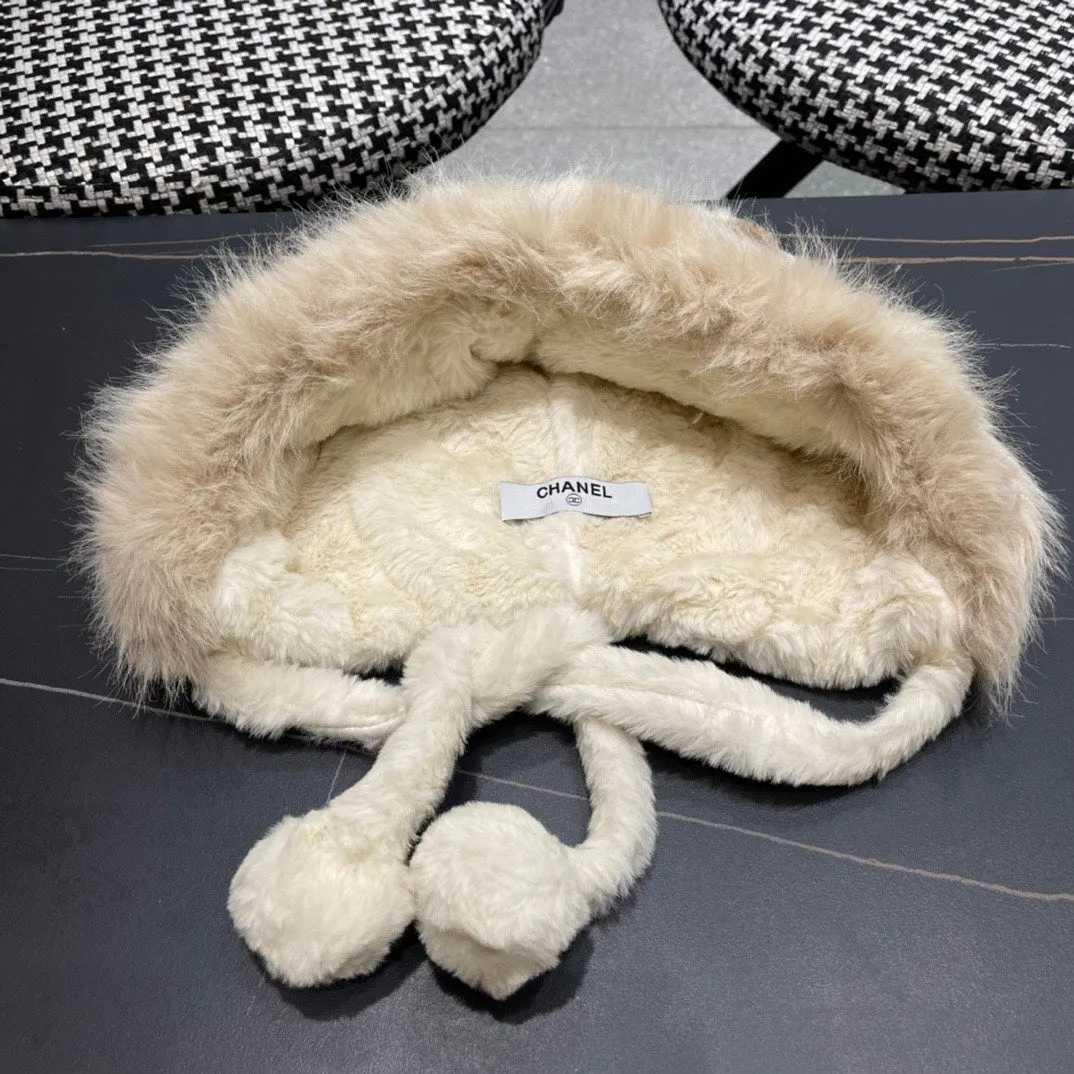 Beanie Hat In White Linen Fleece And Wool 433165 view 8