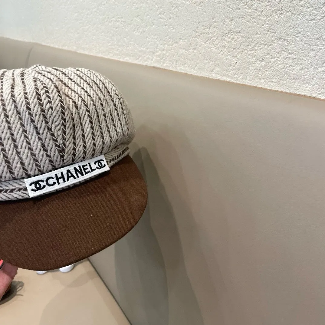 Beret Hat Chocolate Brown Mix White 422561 view 6