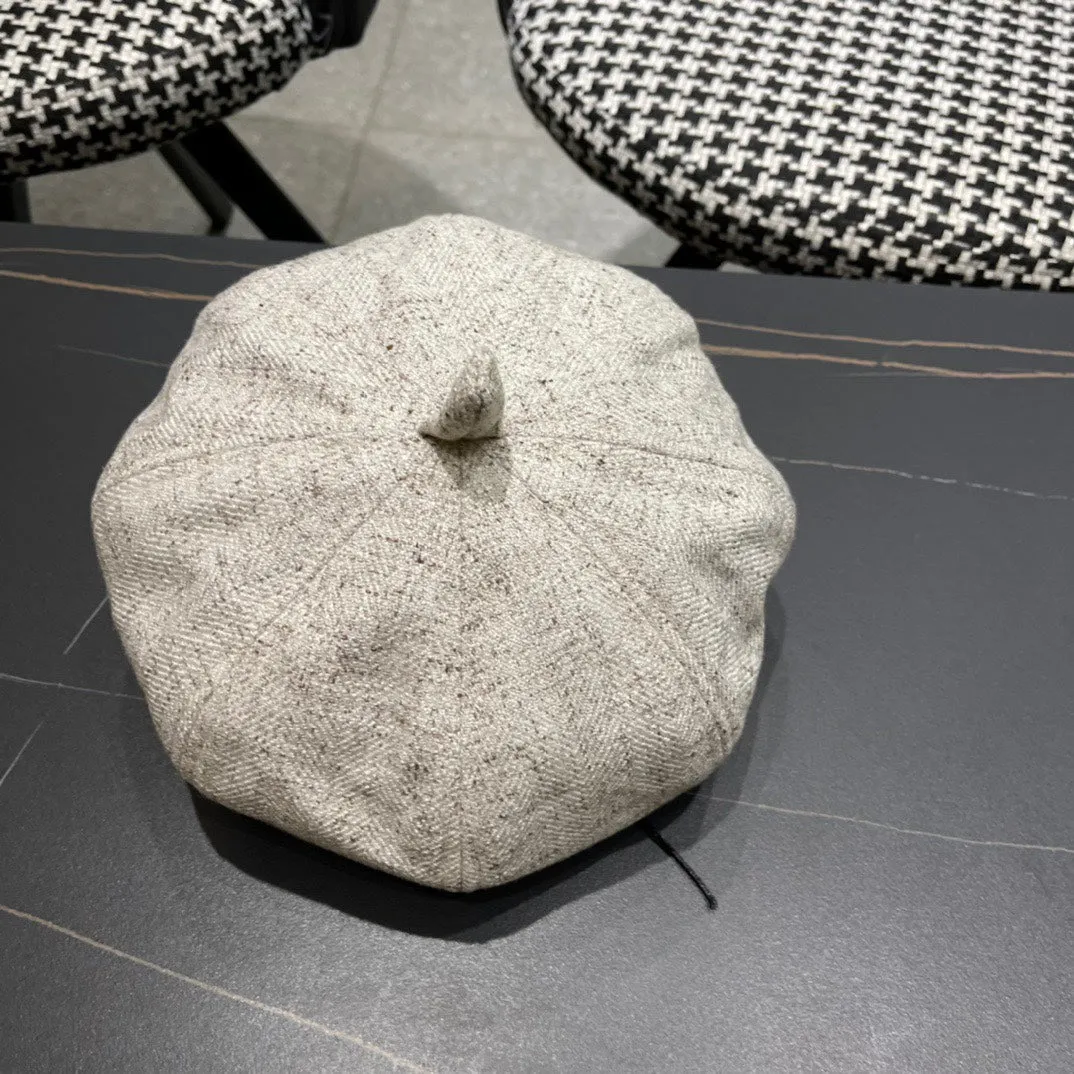 Beret Hat In Beige Fabric 420943 view 7