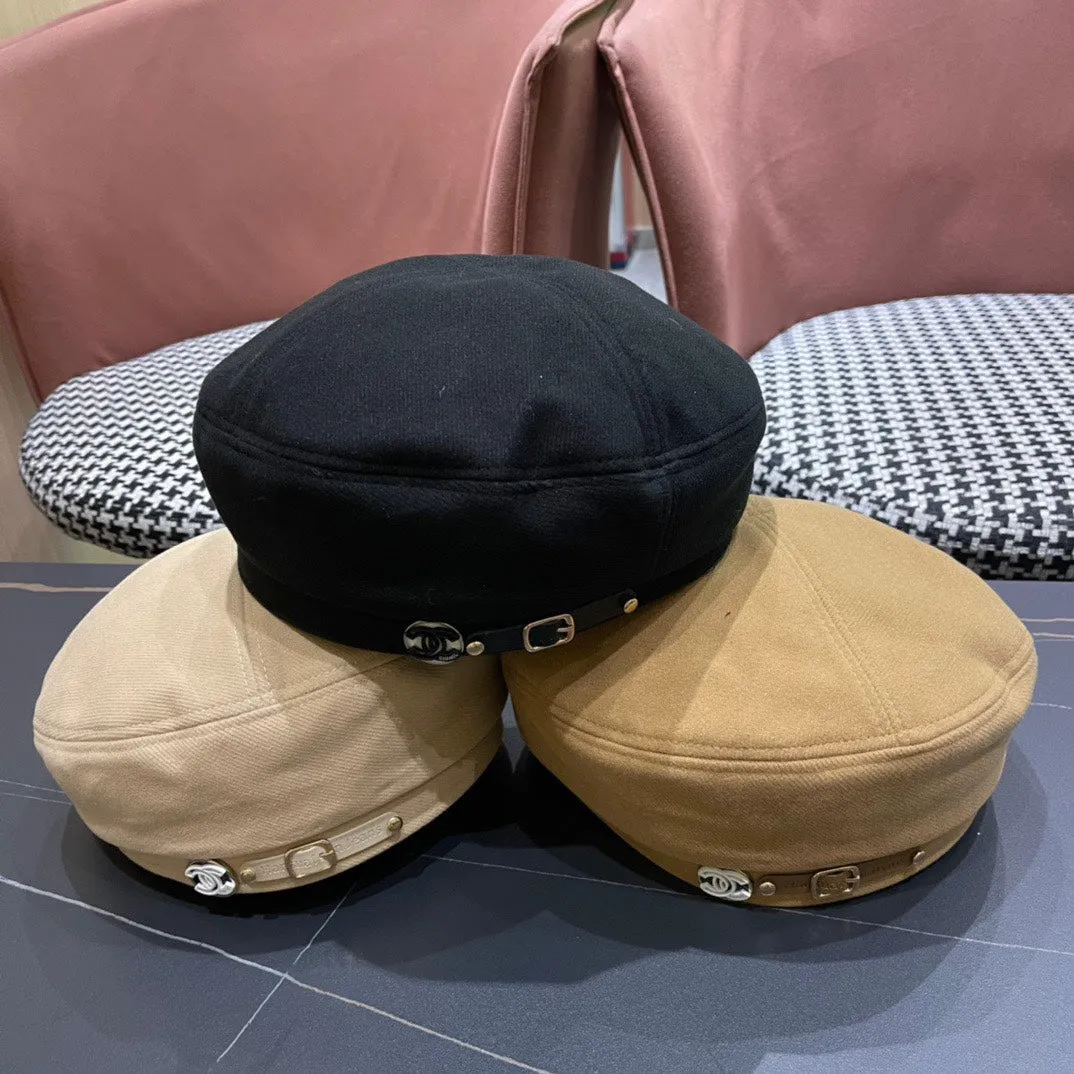 Beret Hat In Black Fabric 419385 view 2
