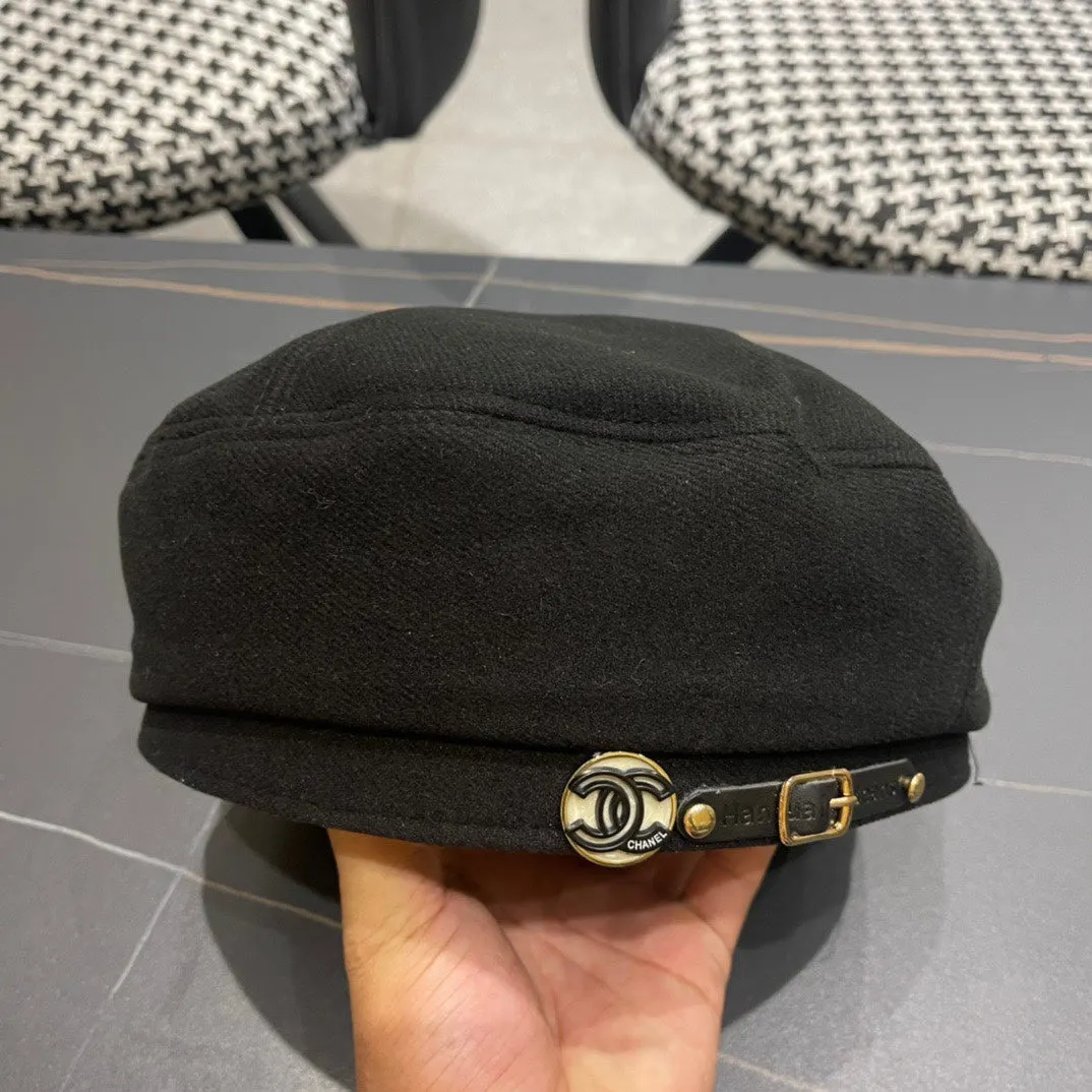Beret Hat In Black Fabric 419385 view 3