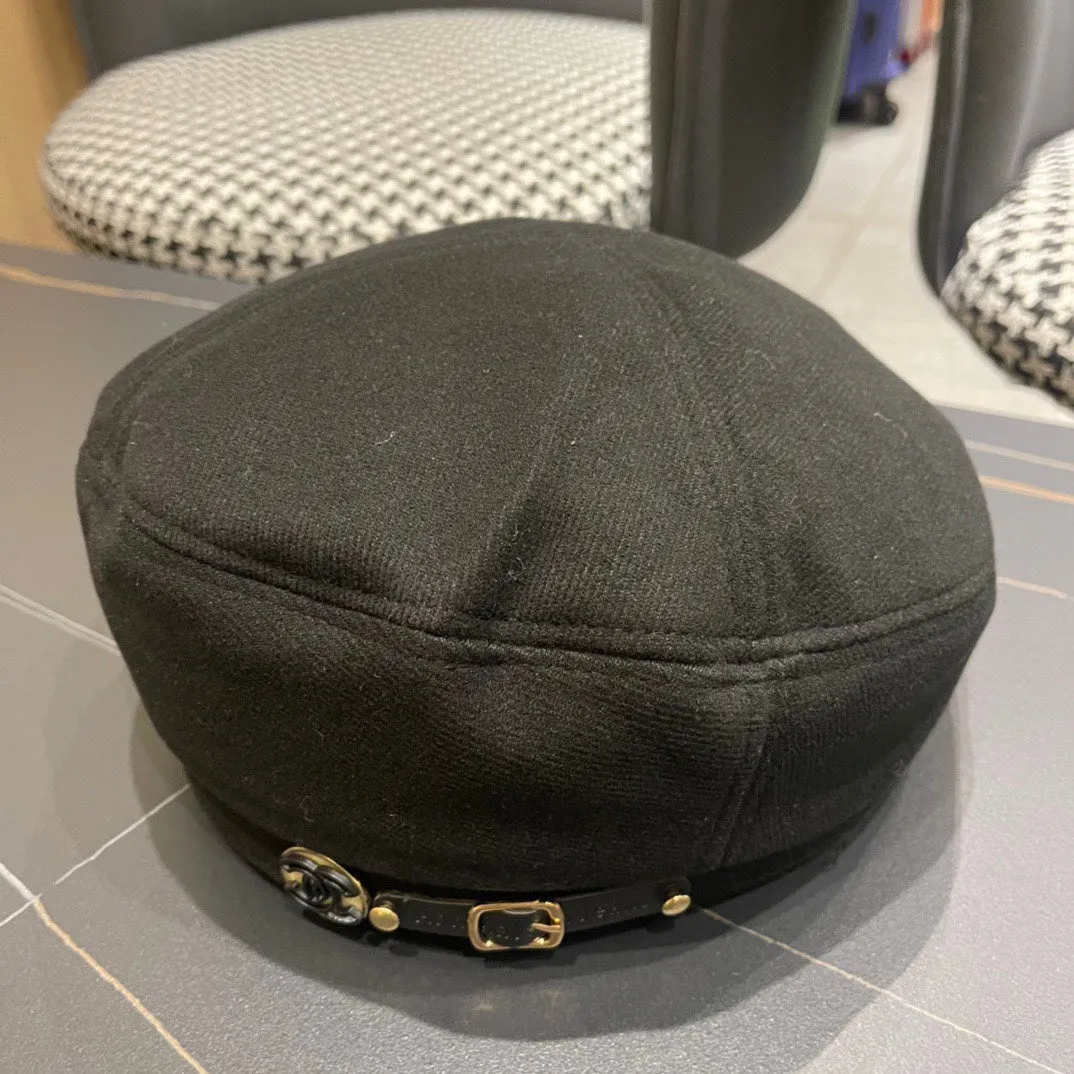 Beret Hat In Black Fabric 419385 view 4