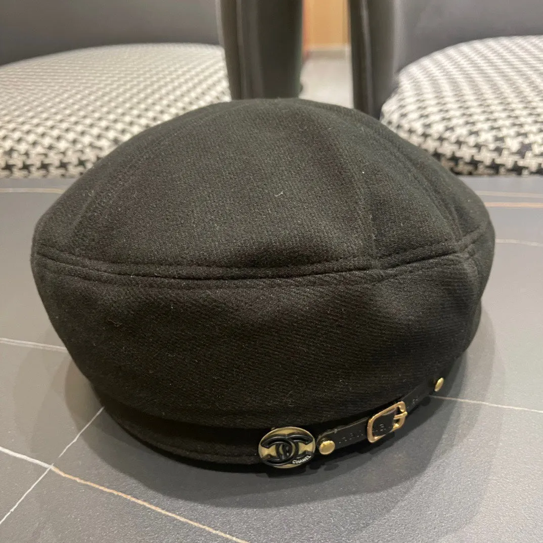 Beret Hat In Black Fabric 419385 view 5