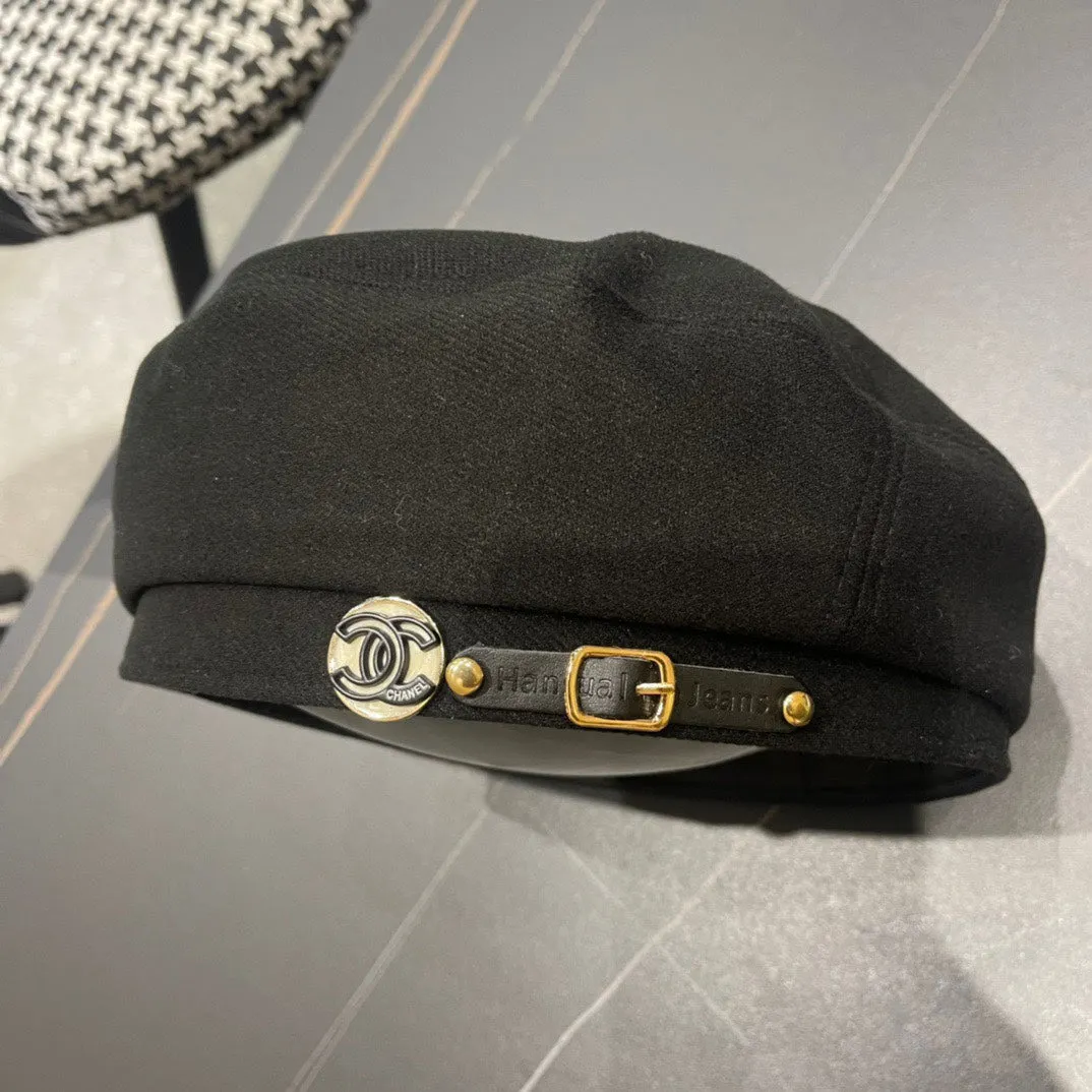 Beret Hat In Black Fabric 419385 view 6