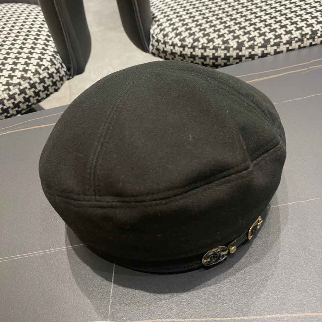 Beret Hat In Black Fabric 419385 view 8