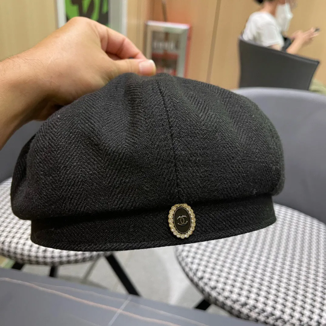 Beret Hat In Black Fabric 420941 view 4