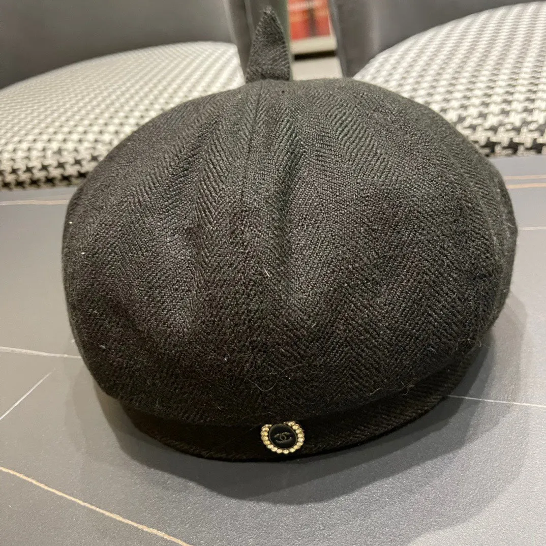 Beret Hat In Black Fabric 420941 view 5