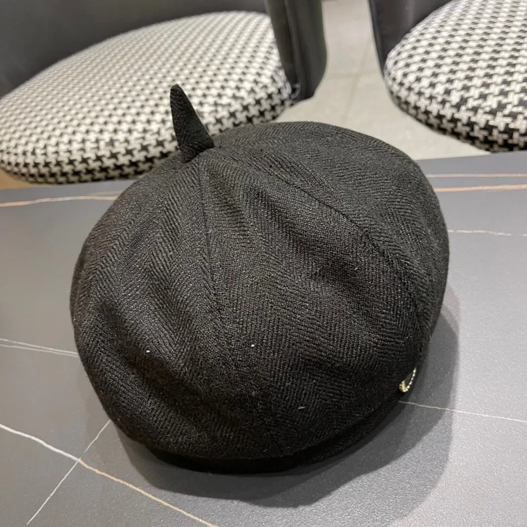 Beret Hat In Black Fabric 420941 view 6