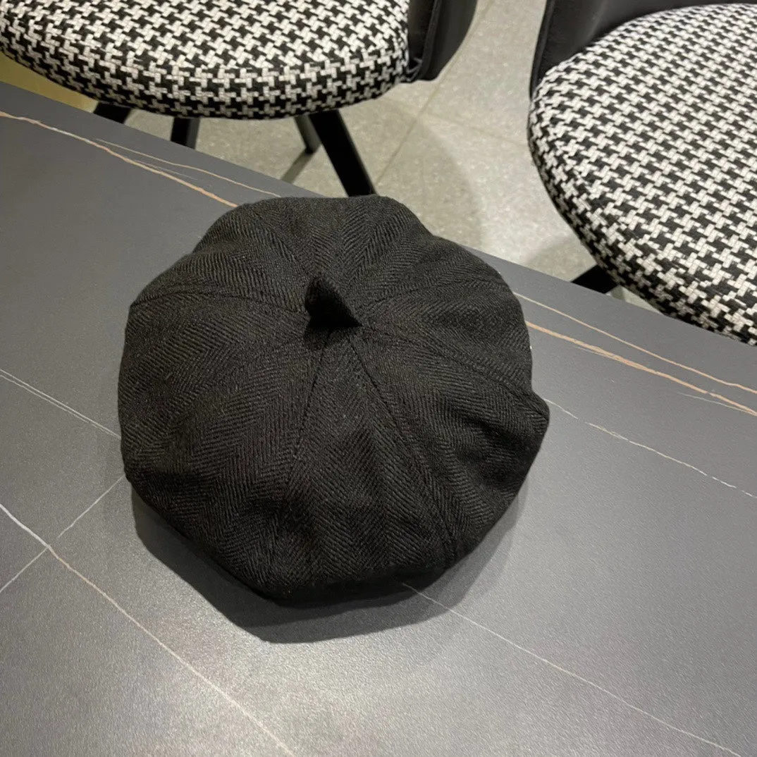 Beret Hat In Black Fabric 420941 view 7