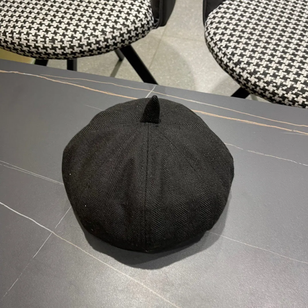 Beret Hat In Black Fabric 420941 view 8