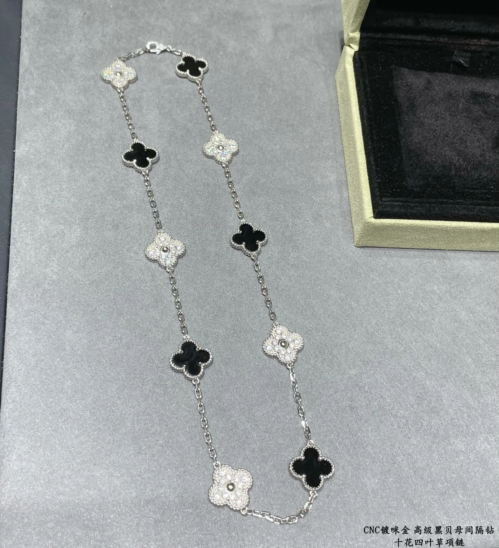 Alhambra Black Onyx Diamond Necklace view 2