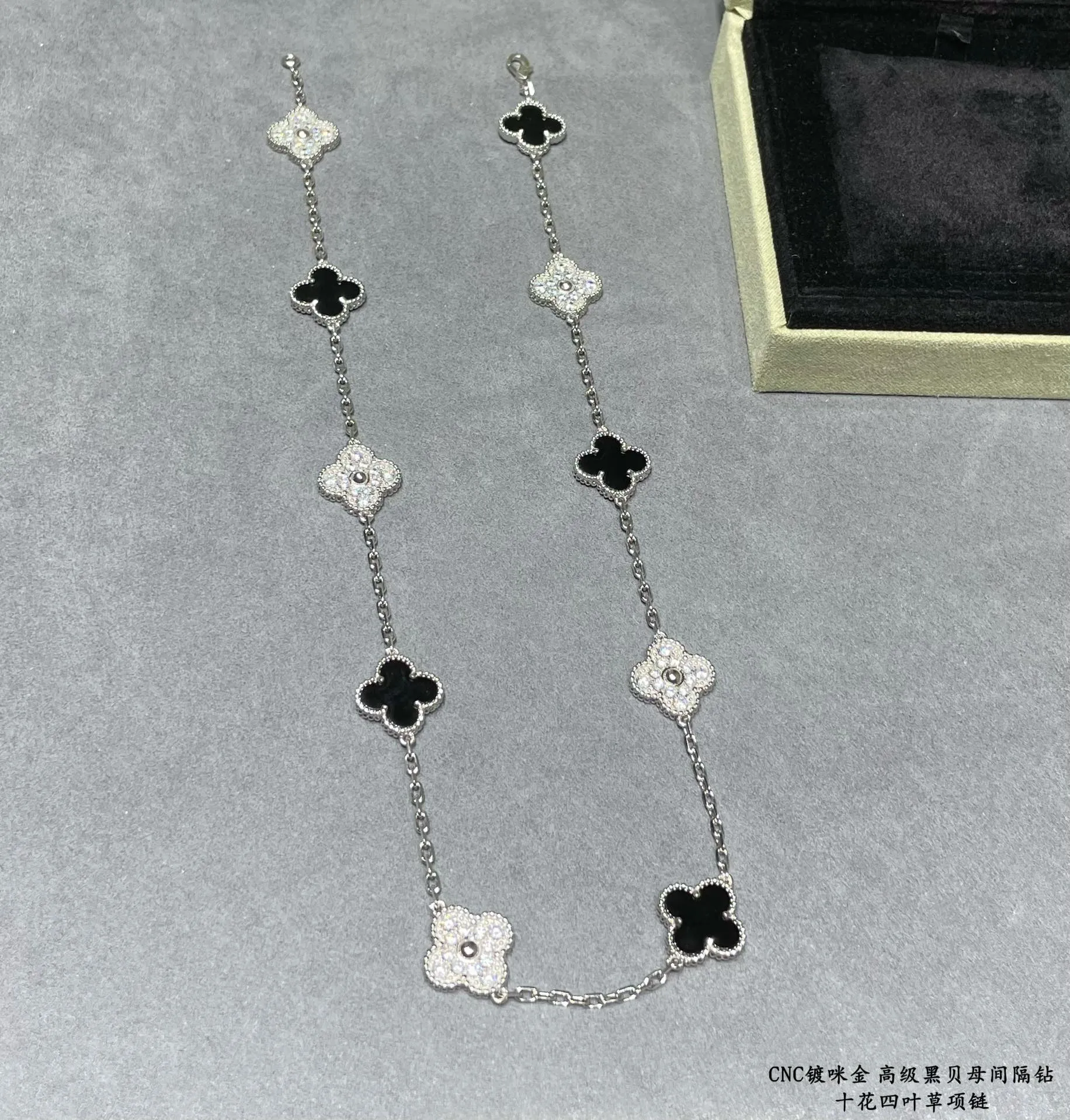 Alhambra Black Onyx Diamond Necklace view 3