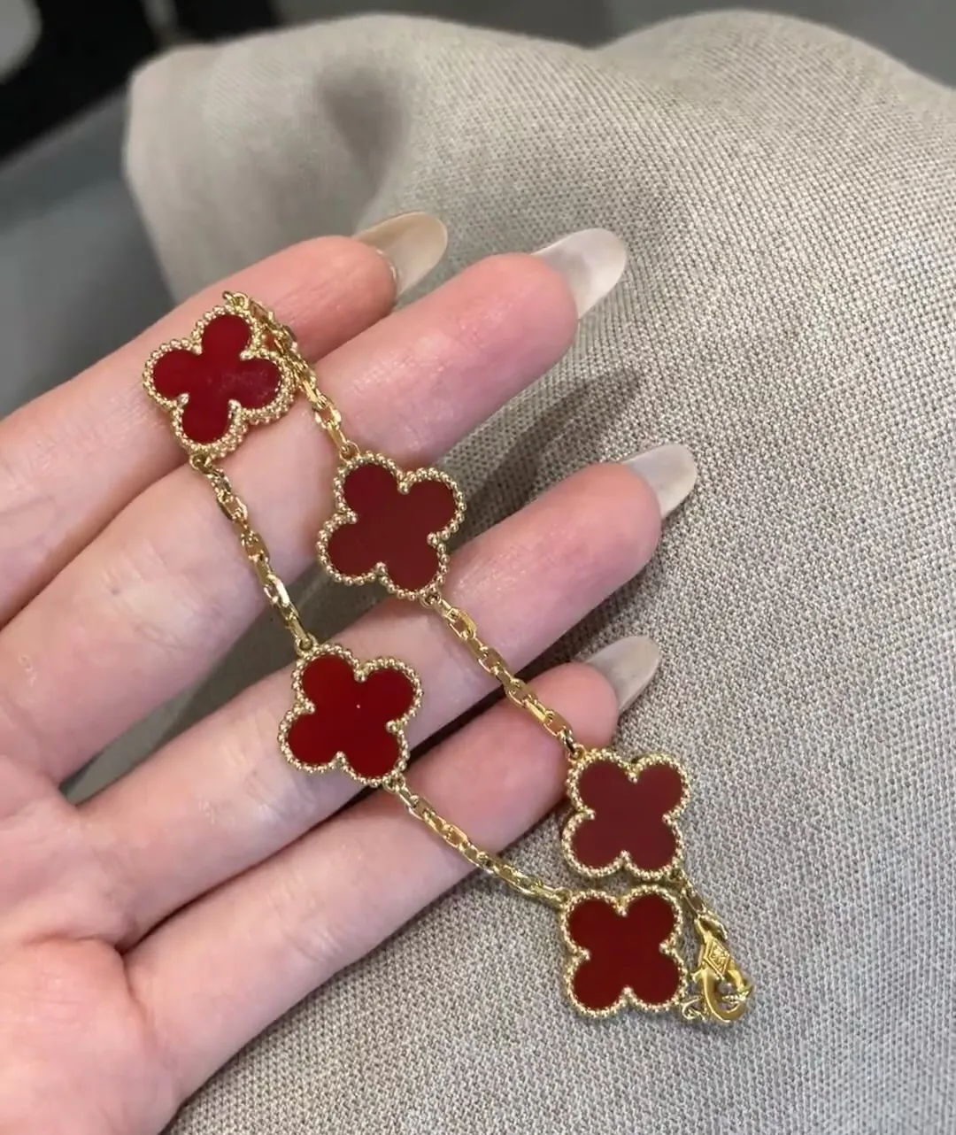 Alhambra Red Agate Bracelet view 2