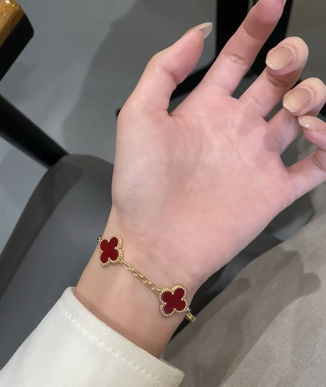 Alhambra Red Agate Bracelet view 3