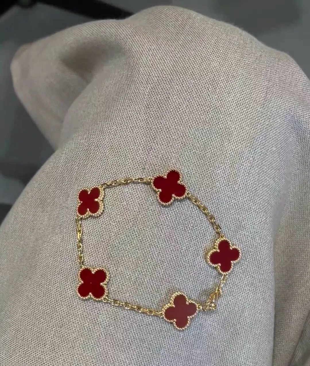 Alhambra Red Agate Bracelet view 5