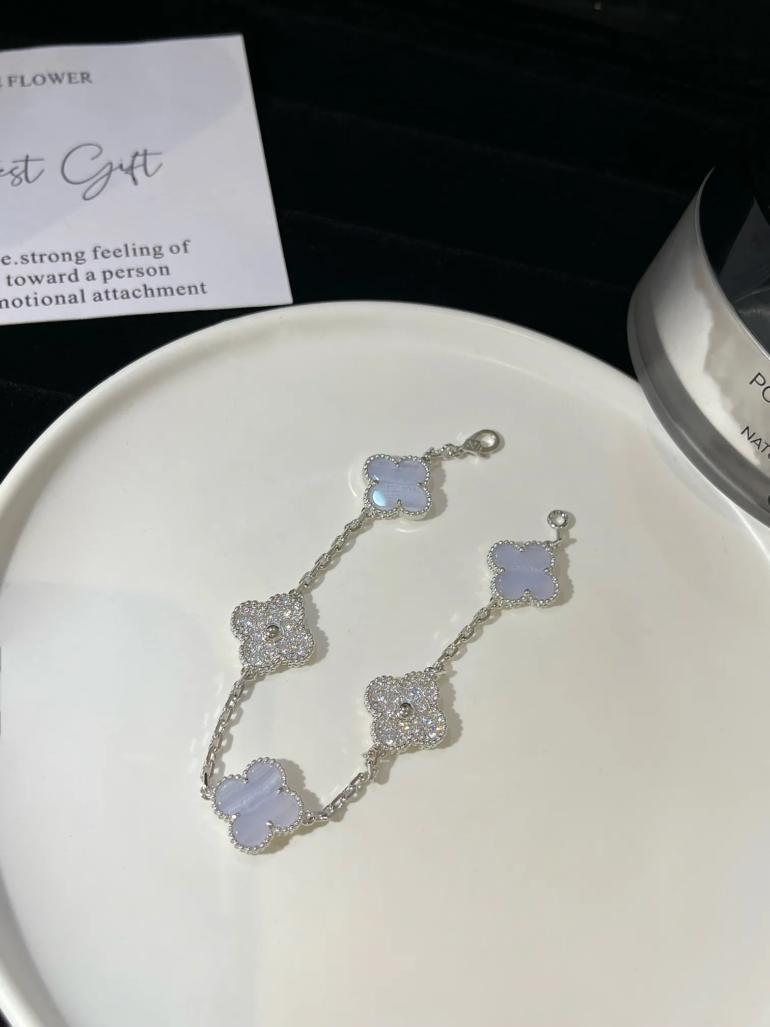 Amethyst Diamond Interlock Bracelet view 2