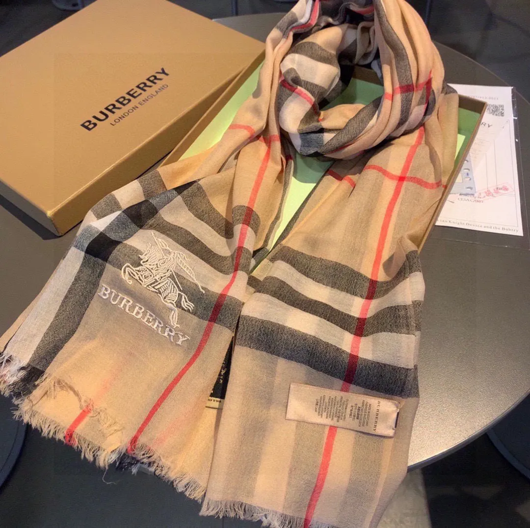 Square Equestrian Check Cashmere Scarf - Certified Pre-Owned Luxury