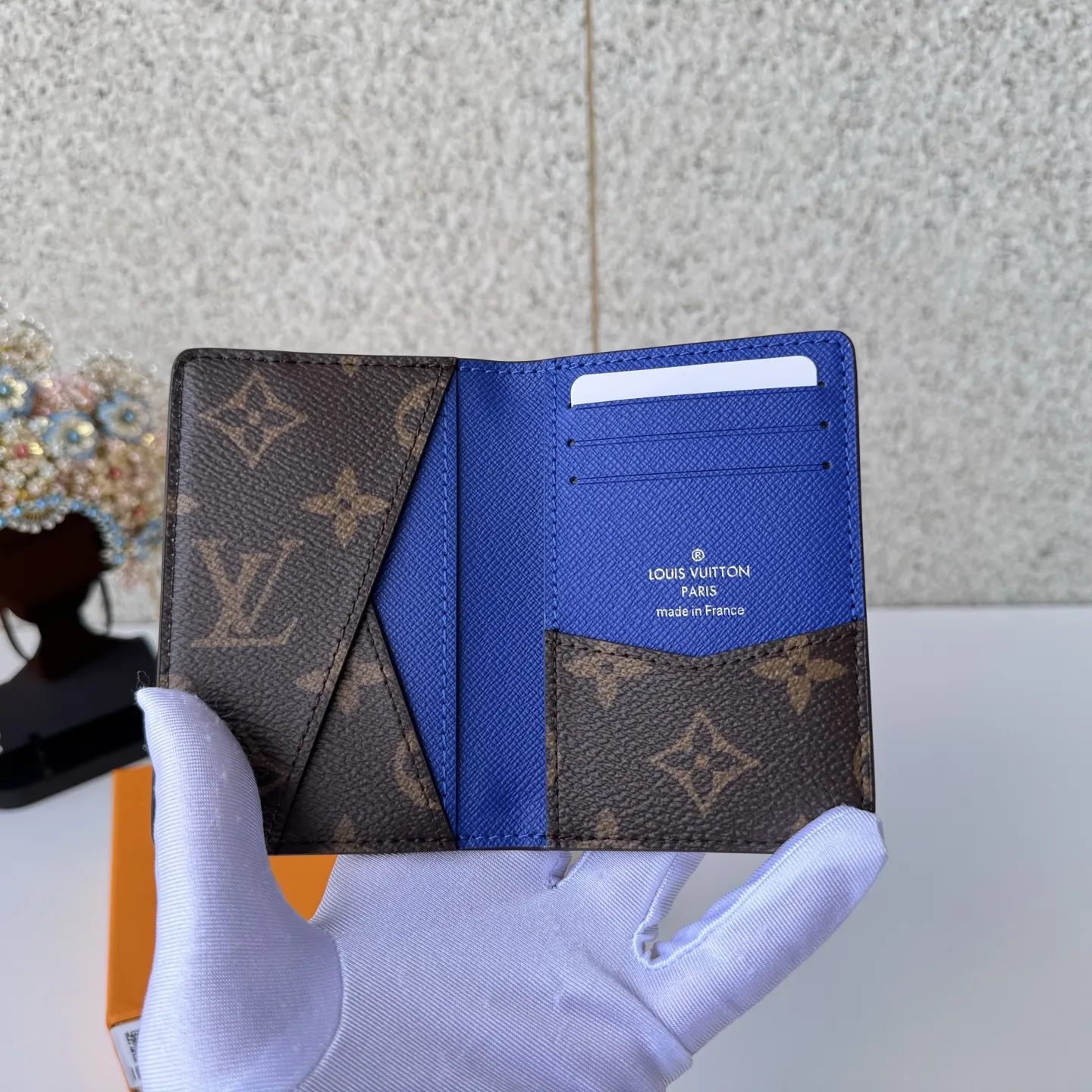 Louis Vuitton Organizer de Poche Blue 7.5x11.1x1cm view 4