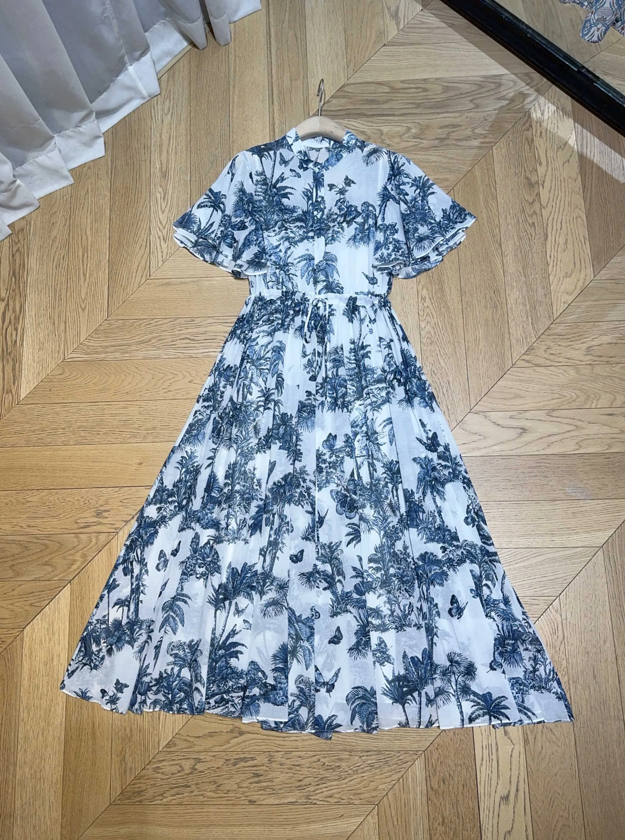 Airy Cotton Ruffle Dress view 7