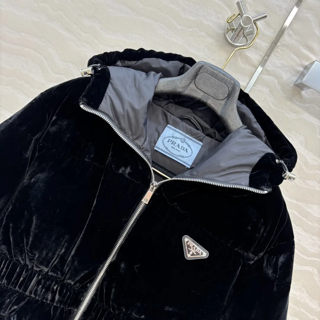 Ant-Waist Velvet Down Jacket view 2