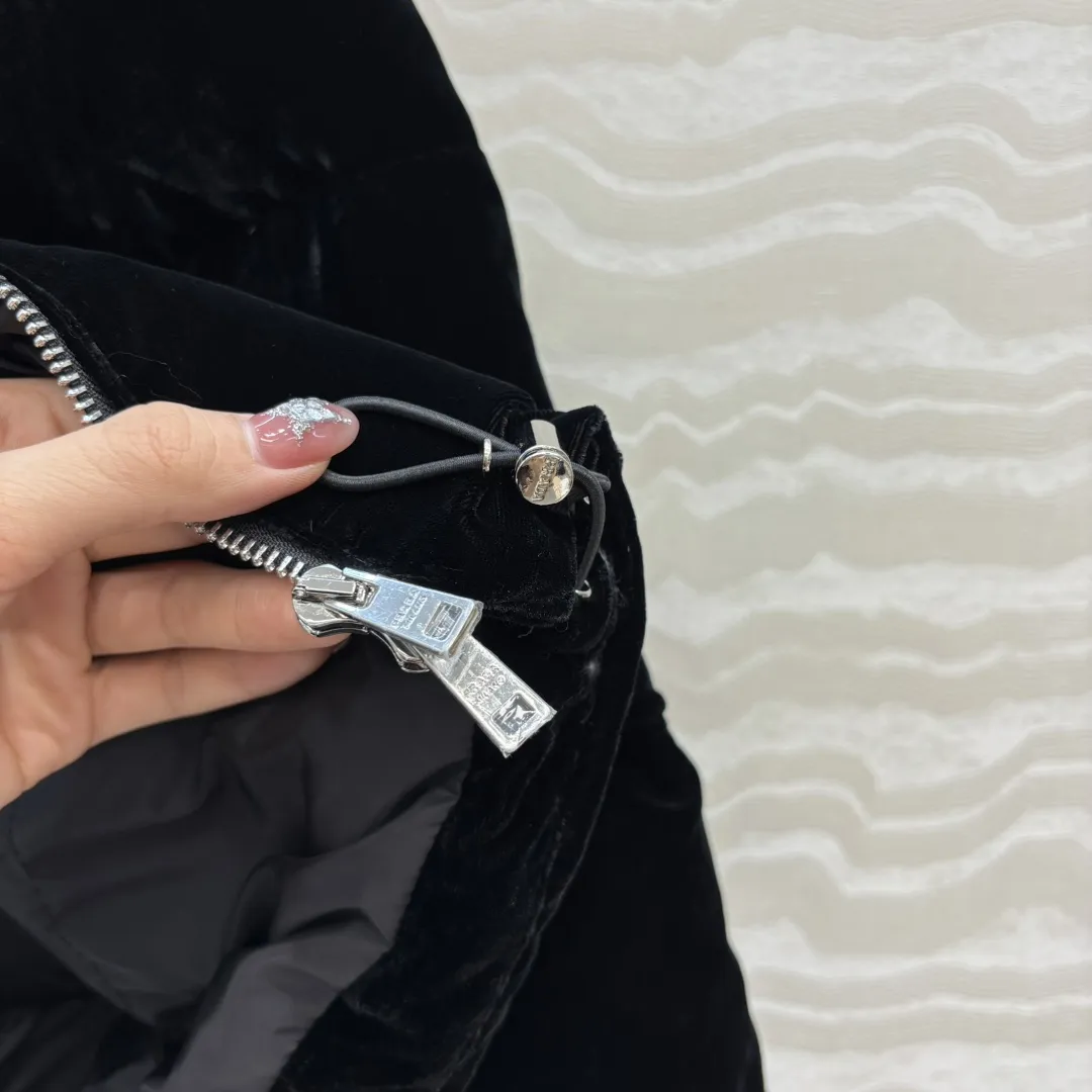 Ant-Waist Velvet Down Jacket view 7