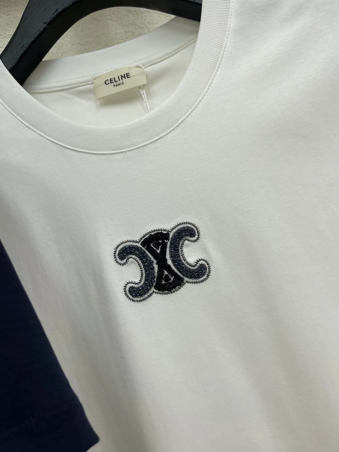 Arc Beaded Cotton Tee view 4
