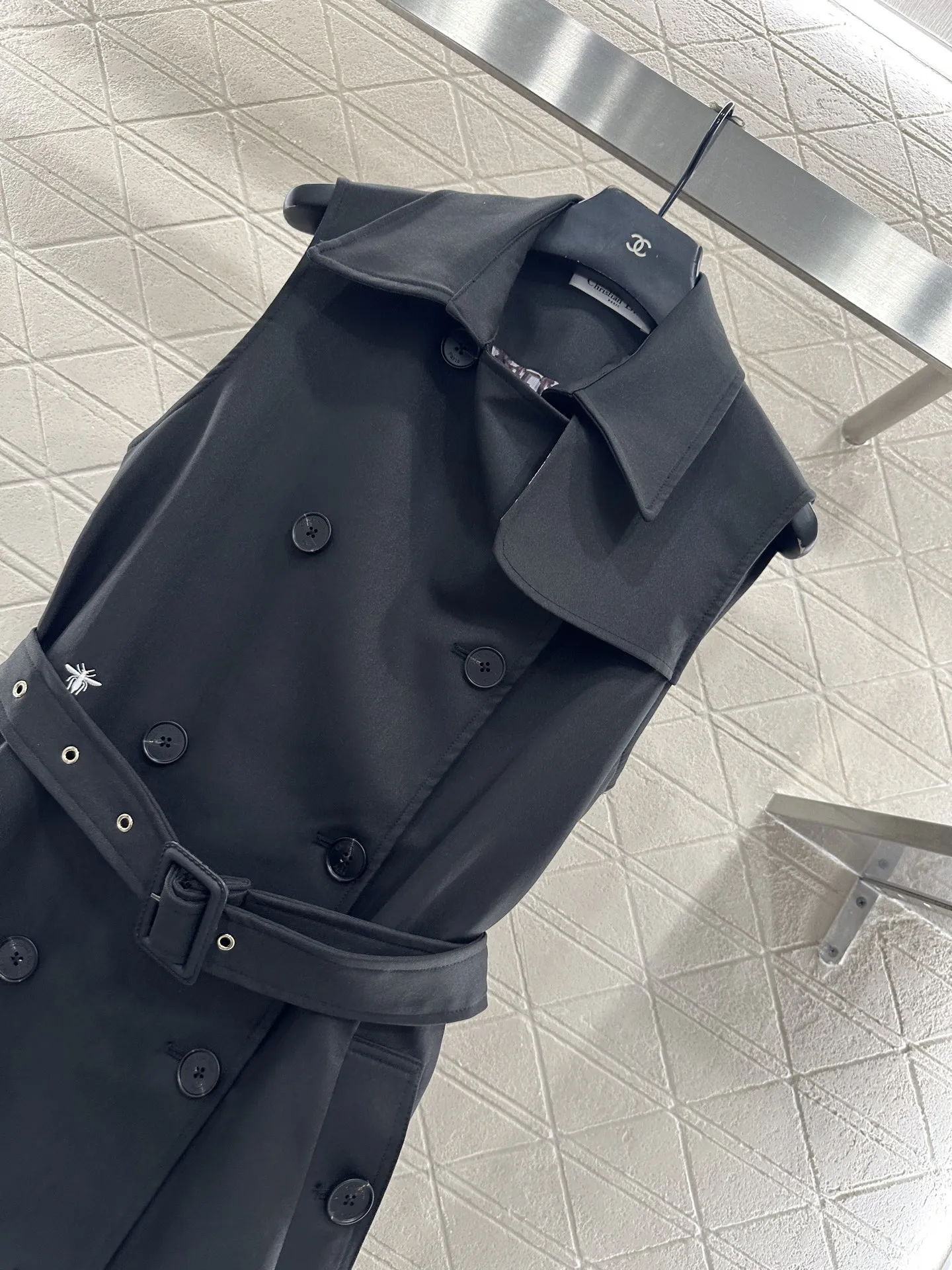 Asymmetrical Belted Trench Dress view 2