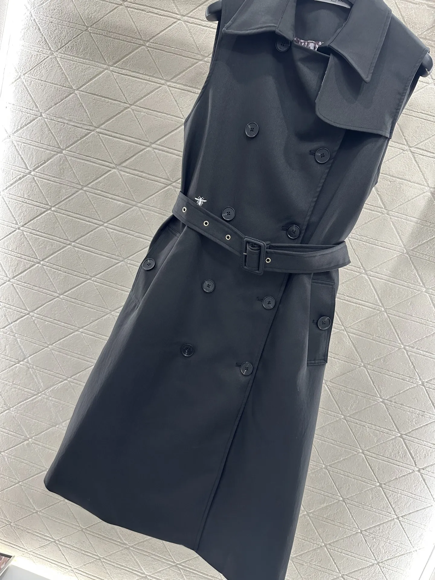 Asymmetrical Belted Trench Dress view 3