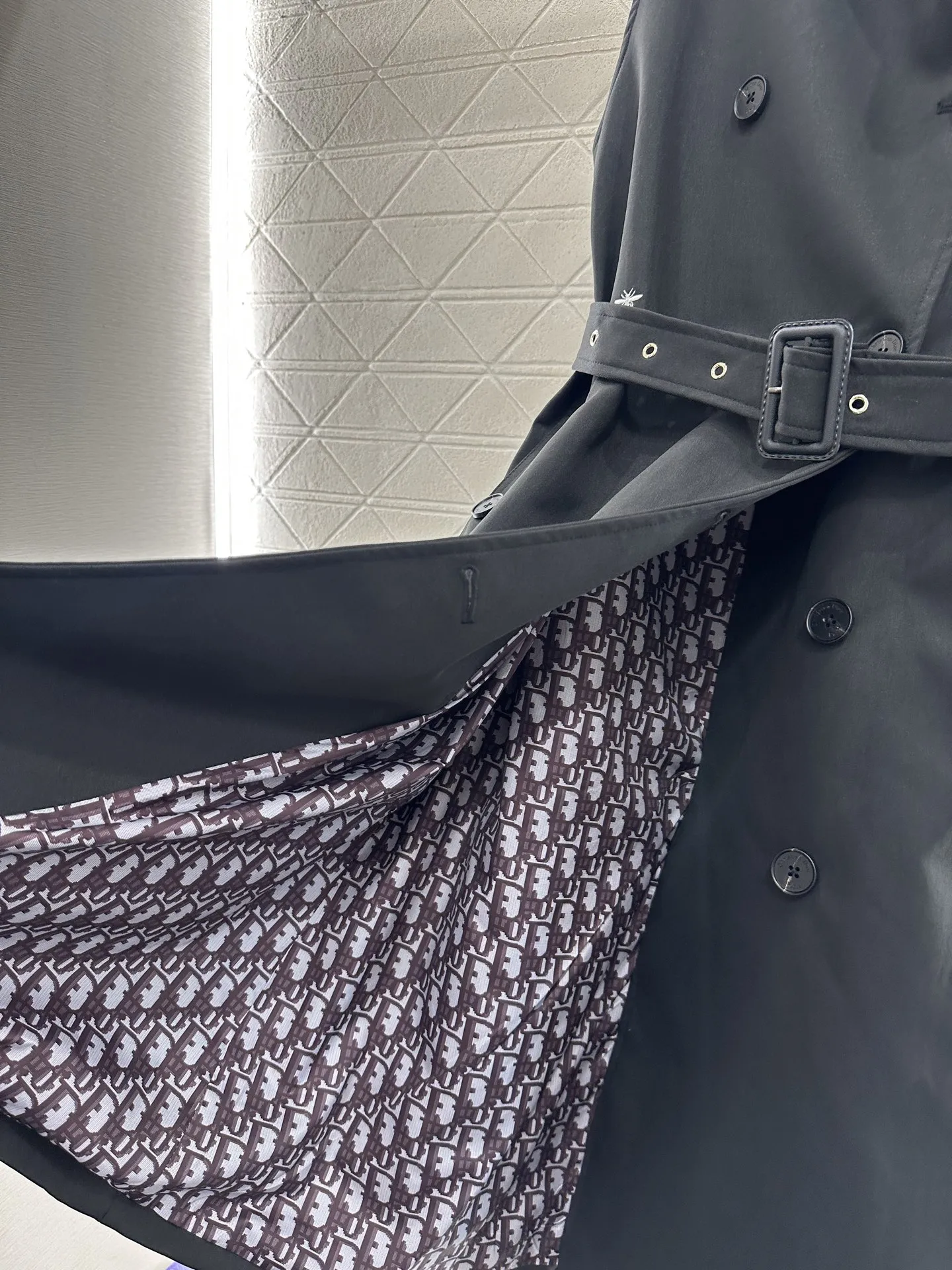 Asymmetrical Belted Trench Dress view 6
