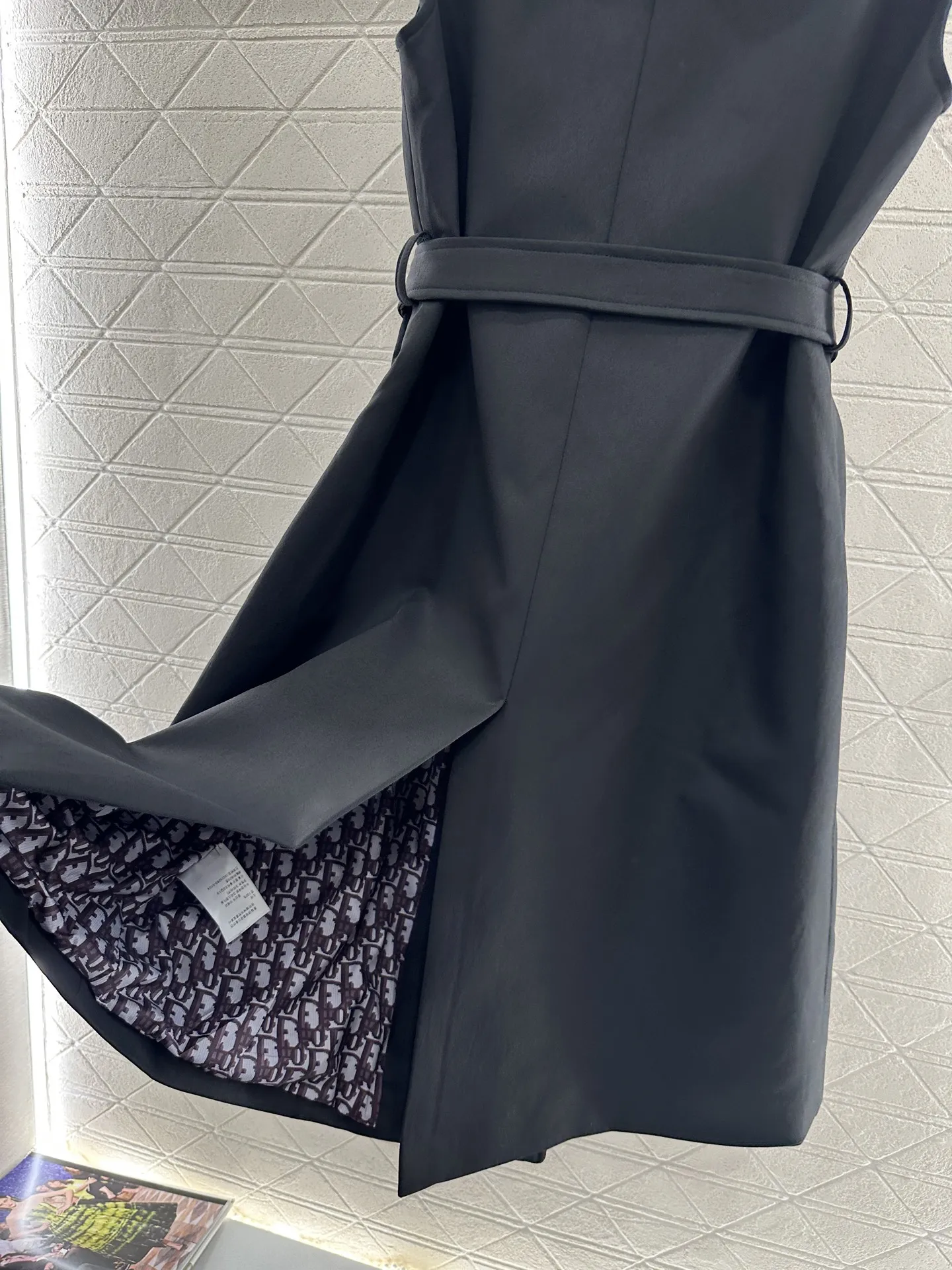 Asymmetrical Belted Trench Dress view 7