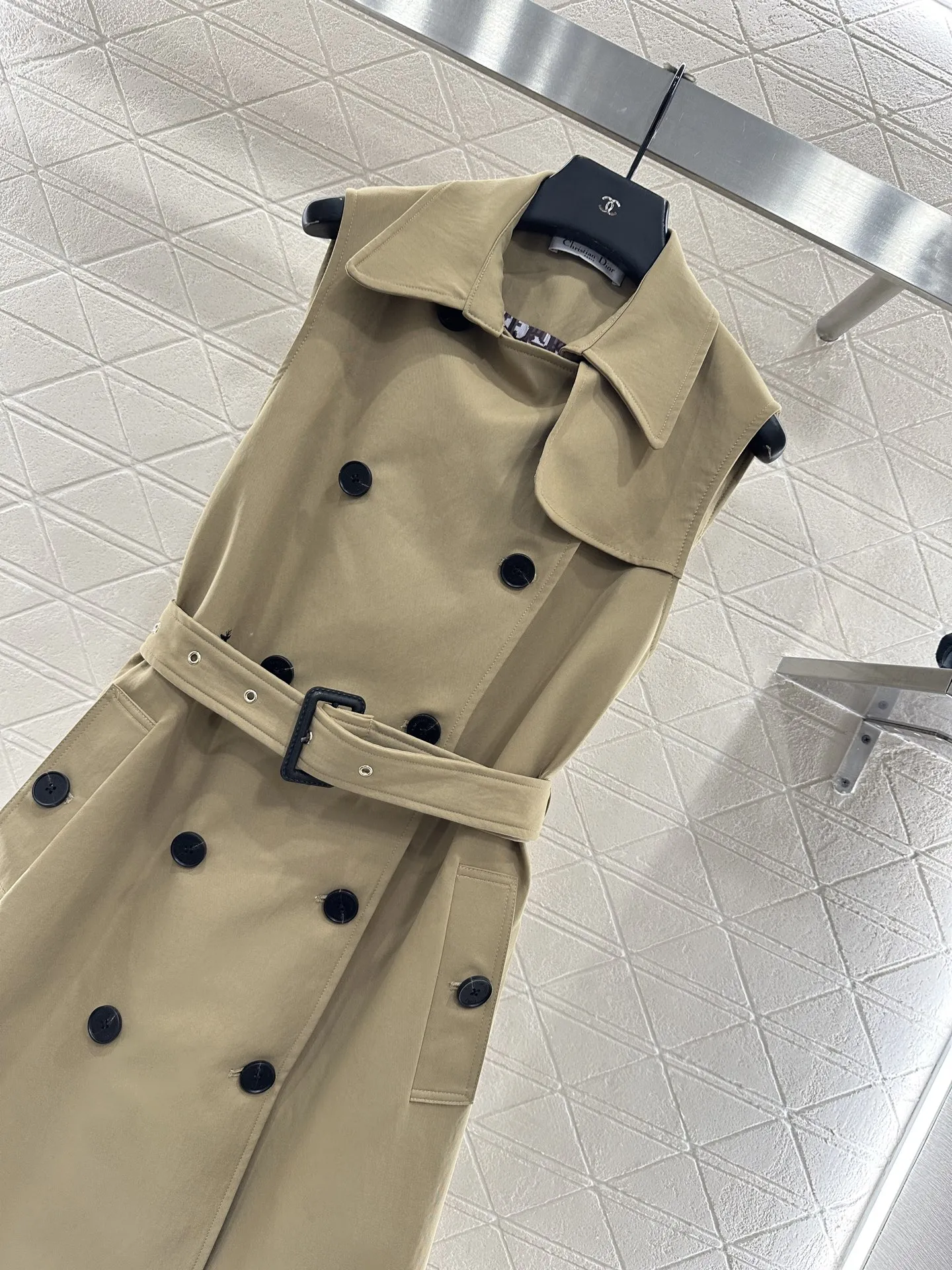 Asymmetrical Shawl Trench Dress view 2