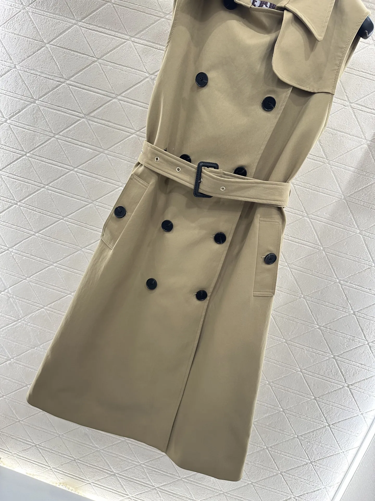 Asymmetrical Shawl Trench Dress view 3