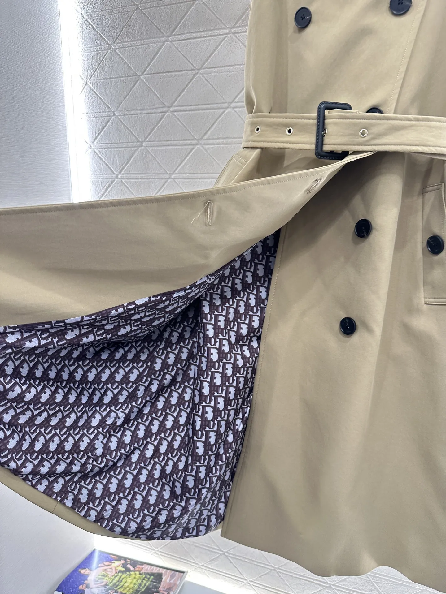 Asymmetrical Shawl Trench Dress view 6