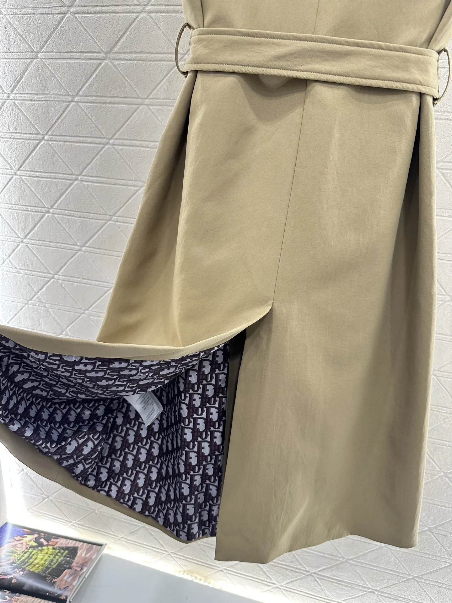 Asymmetrical Shawl Trench Dress view 7